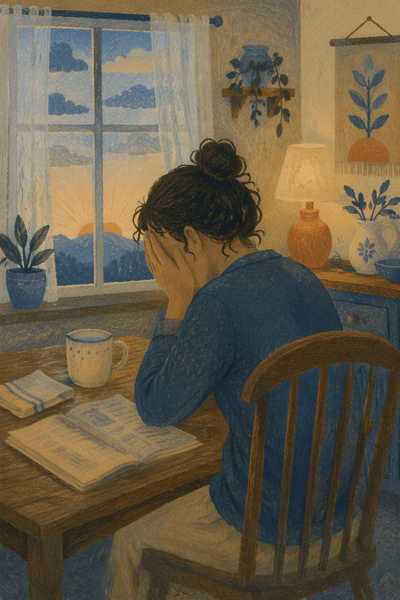Overwhelmed Person in Silent Morning Prayer