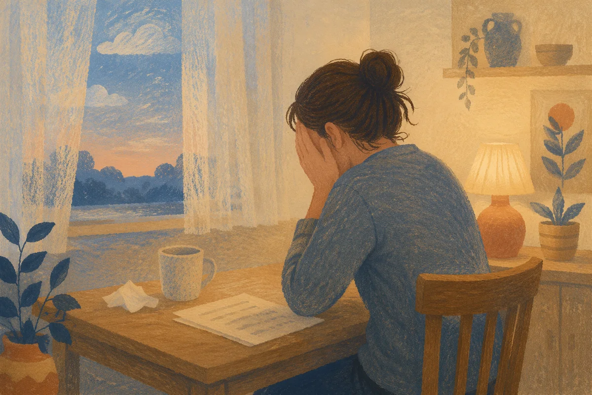 Overwhelmed Person in Quiet Morning Prayer