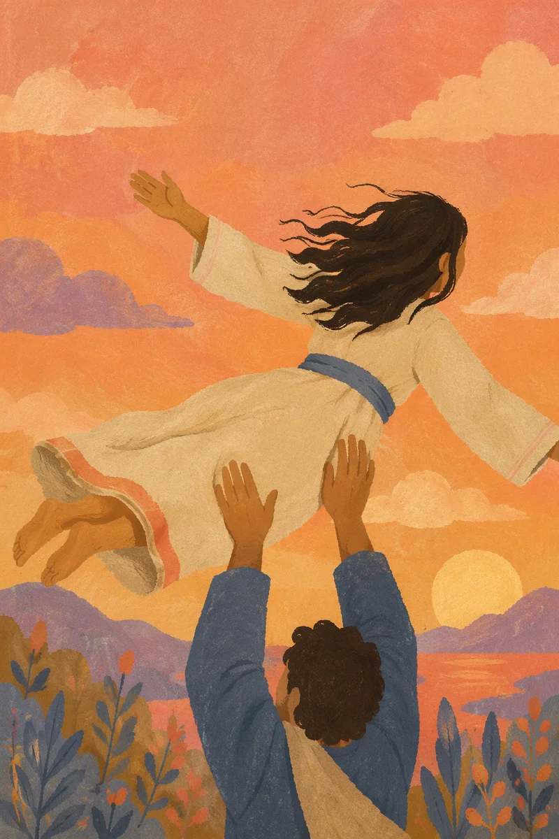 Joyful Praise Lifted in Golden Sunset