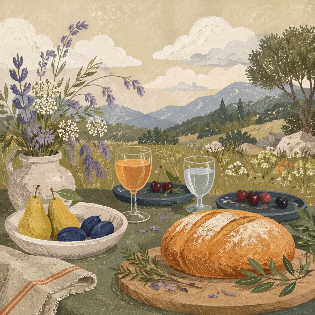 Provision Table in a Quiet Wilderness Meadow
