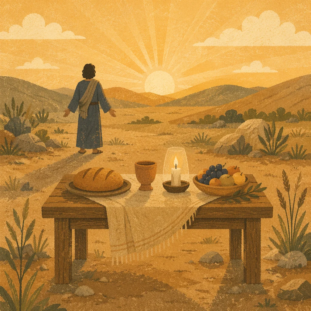 Wilderness Provision Table at Dawn