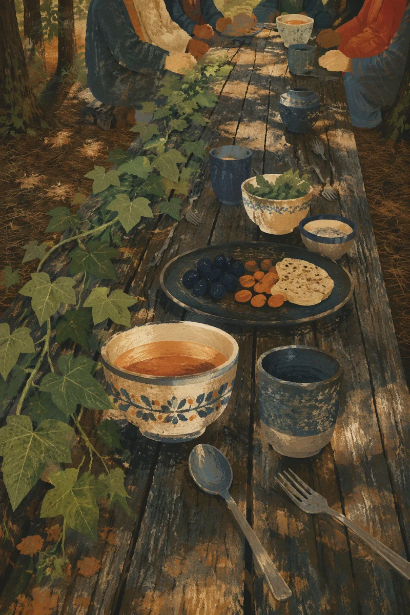 Provision Table in a Wilderness Clearing