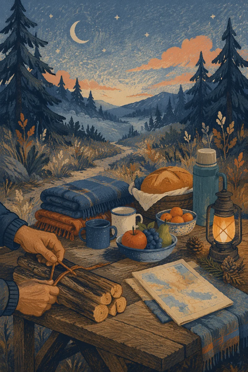 Provision Table in Wilderness at Blue Hour