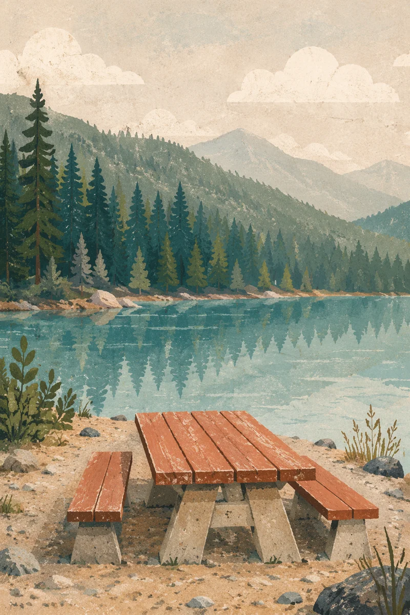 Wilderness Provision Table by Quiet Lakeshore