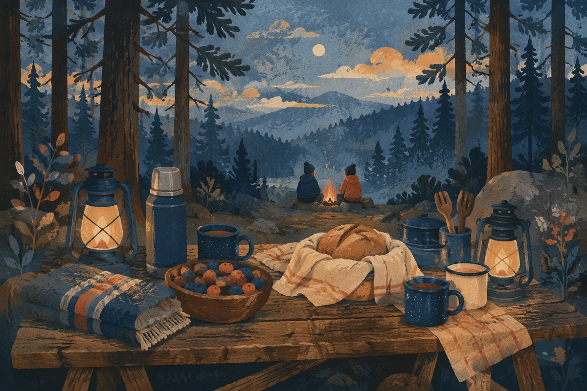 Provision Table in Wilderness at Blue Hour