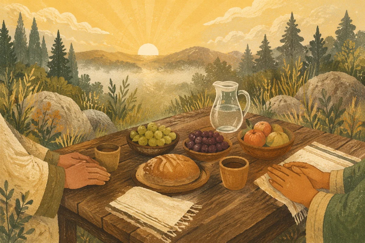 Provision Table in a Hopeful Wilderness Dawn