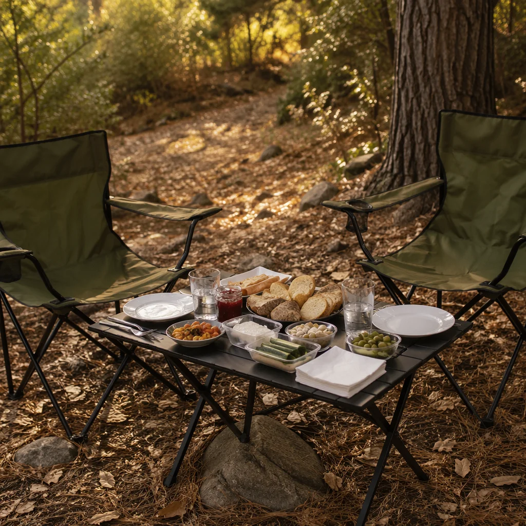 Wilderness Provision Table in Golden Light