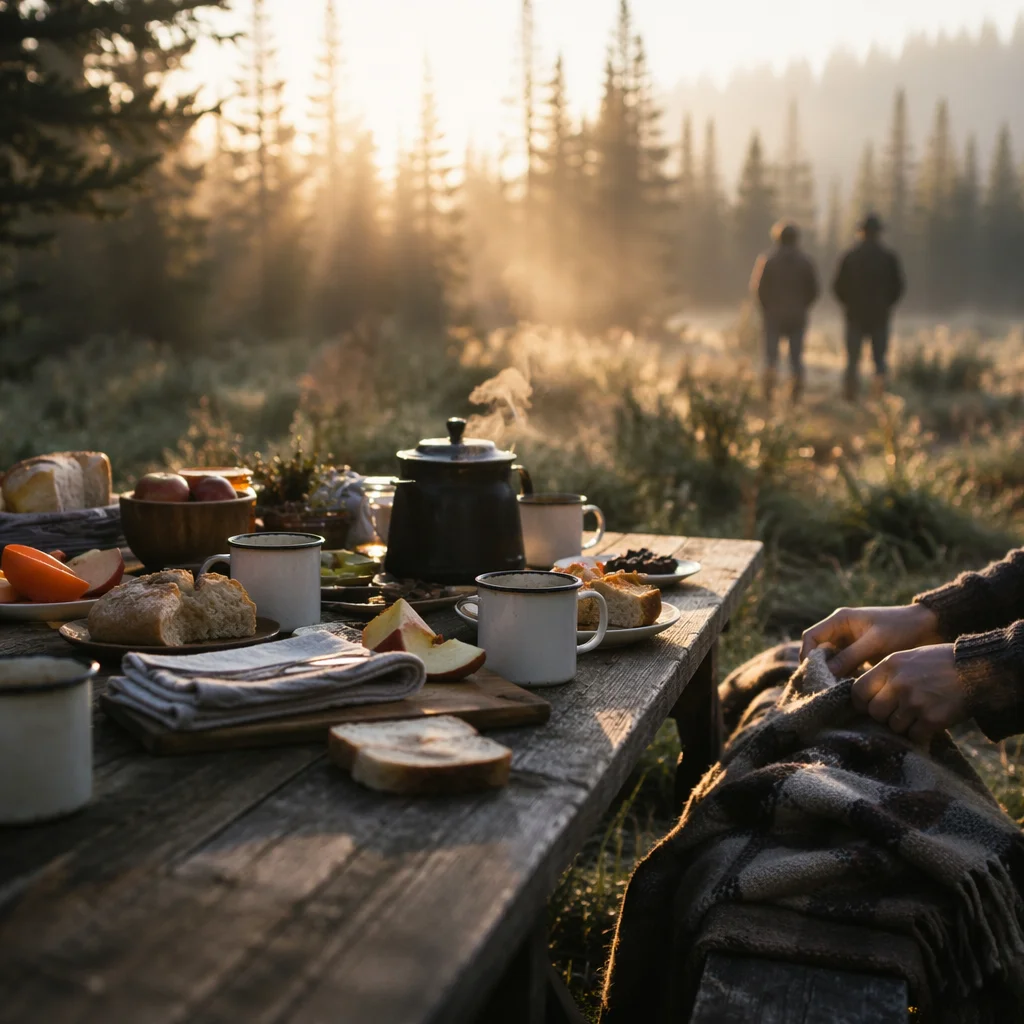 Provision Table in Misty Wilderness Clearing