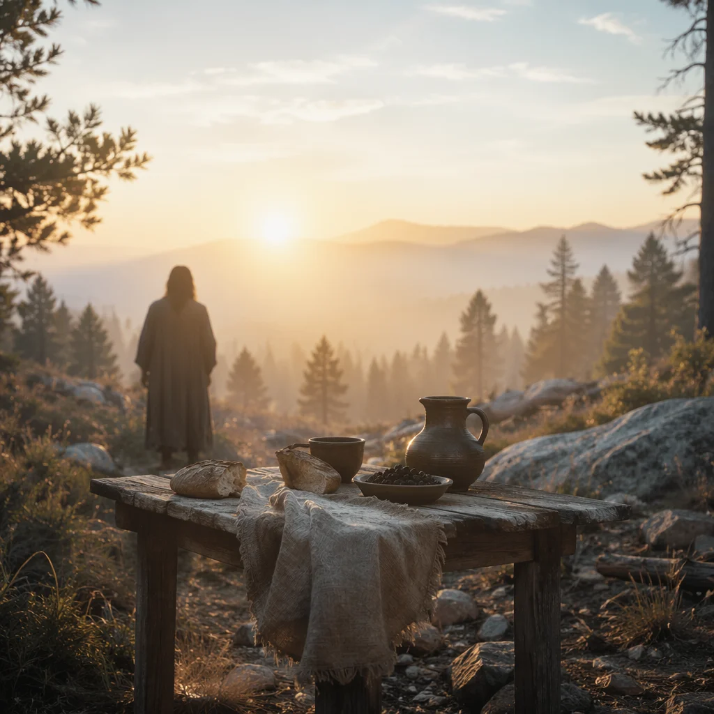 Provision Table in a Wilderness Dawn