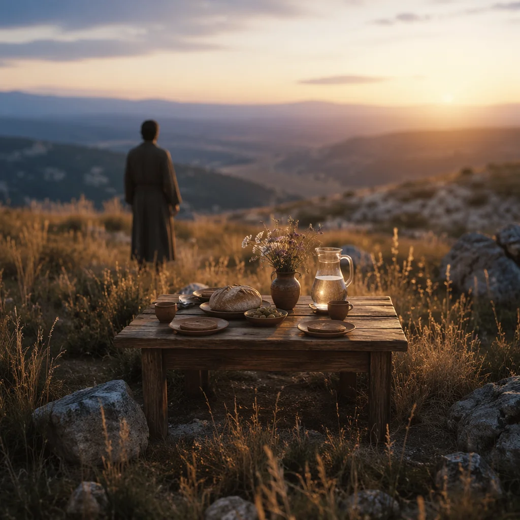 Provision Table in the Wilderness at Dawn