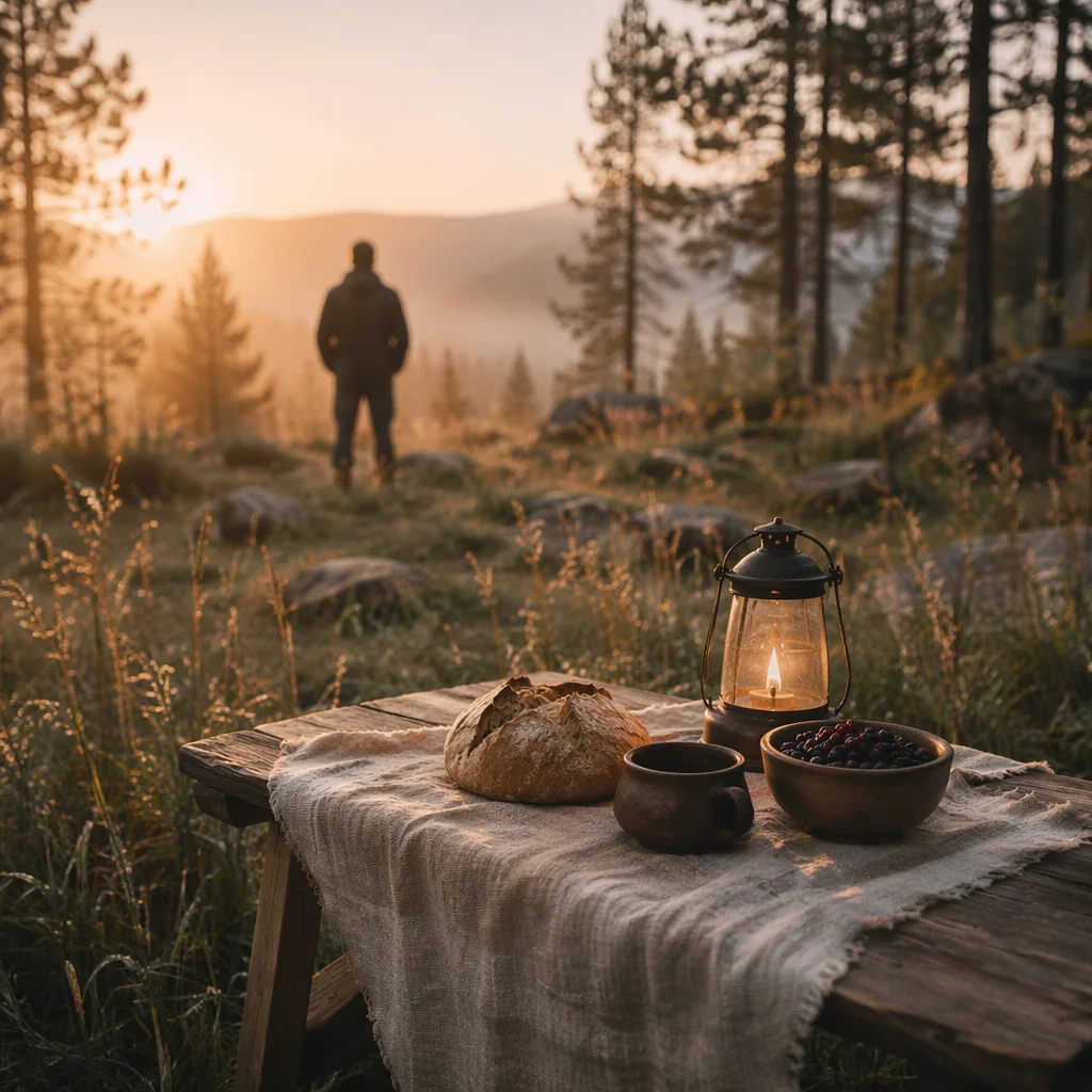 Provision Table in Misty Wilderness Dawn