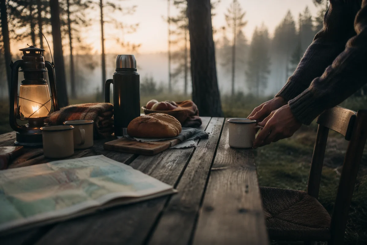 Provision Table in Misty Wilderness Dawn