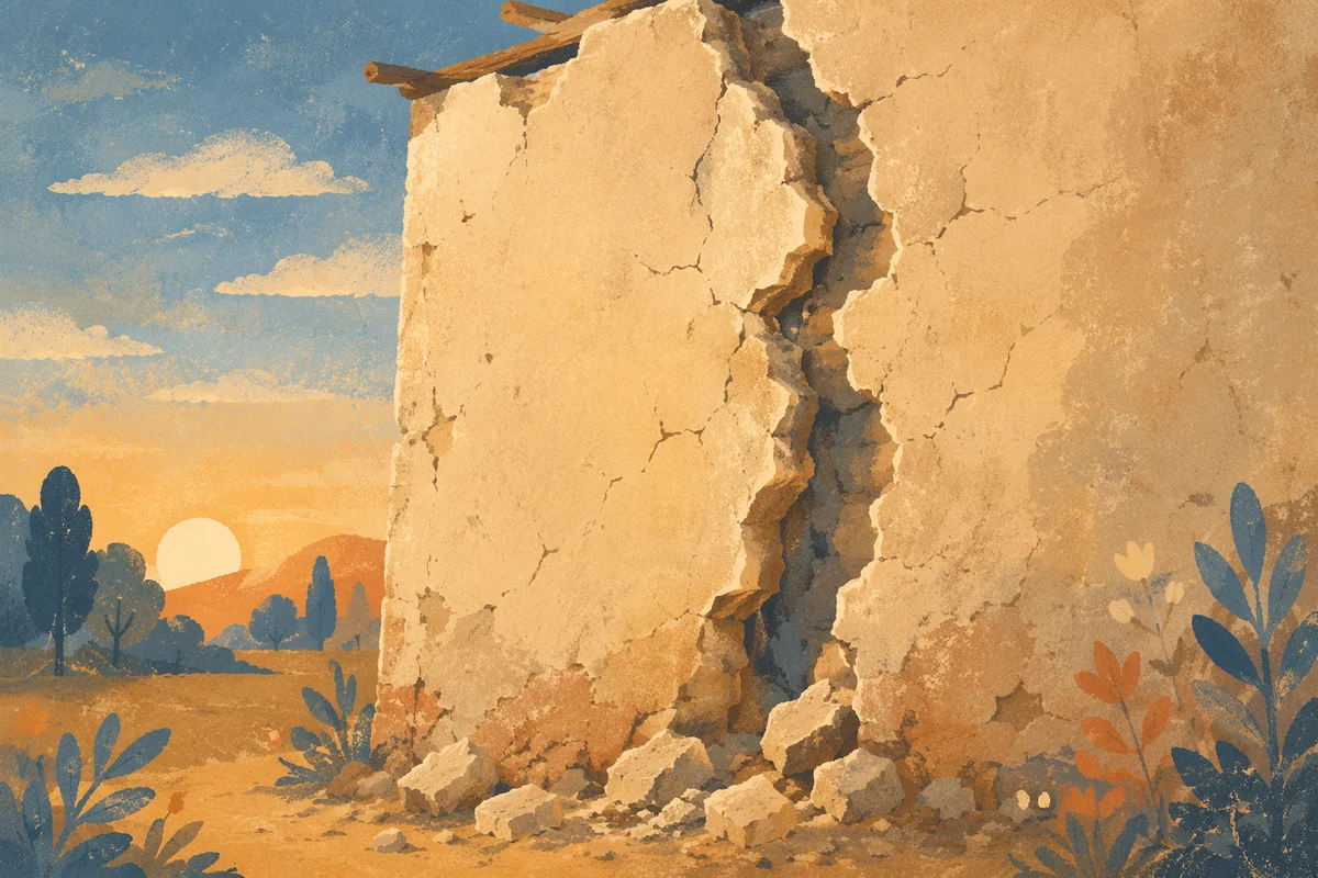 Redemption Sunrise Over a Broken Wall