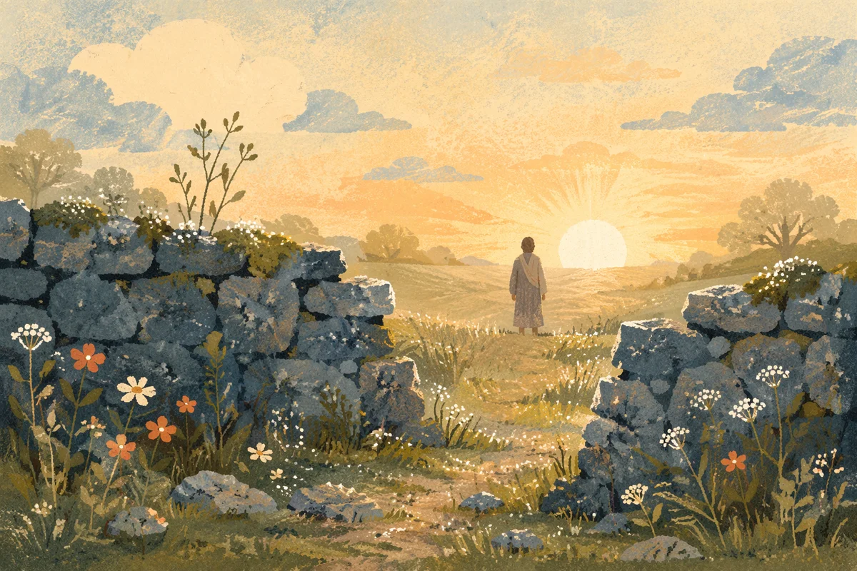 Redemption Sunrise Beyond a Broken Wall