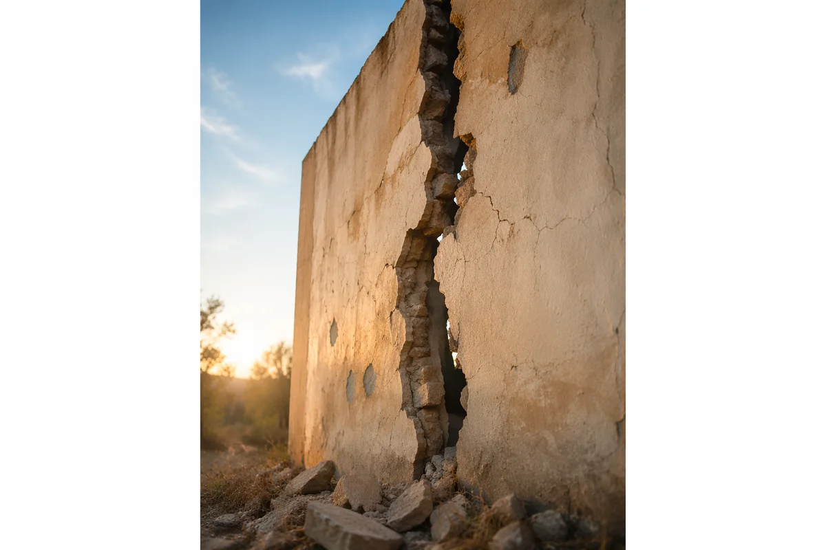 Redemption Sunrise Through a Broken Wall