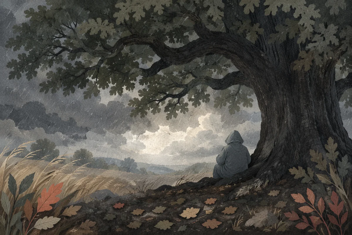 Refuge Beneath the Storm Swept Oak