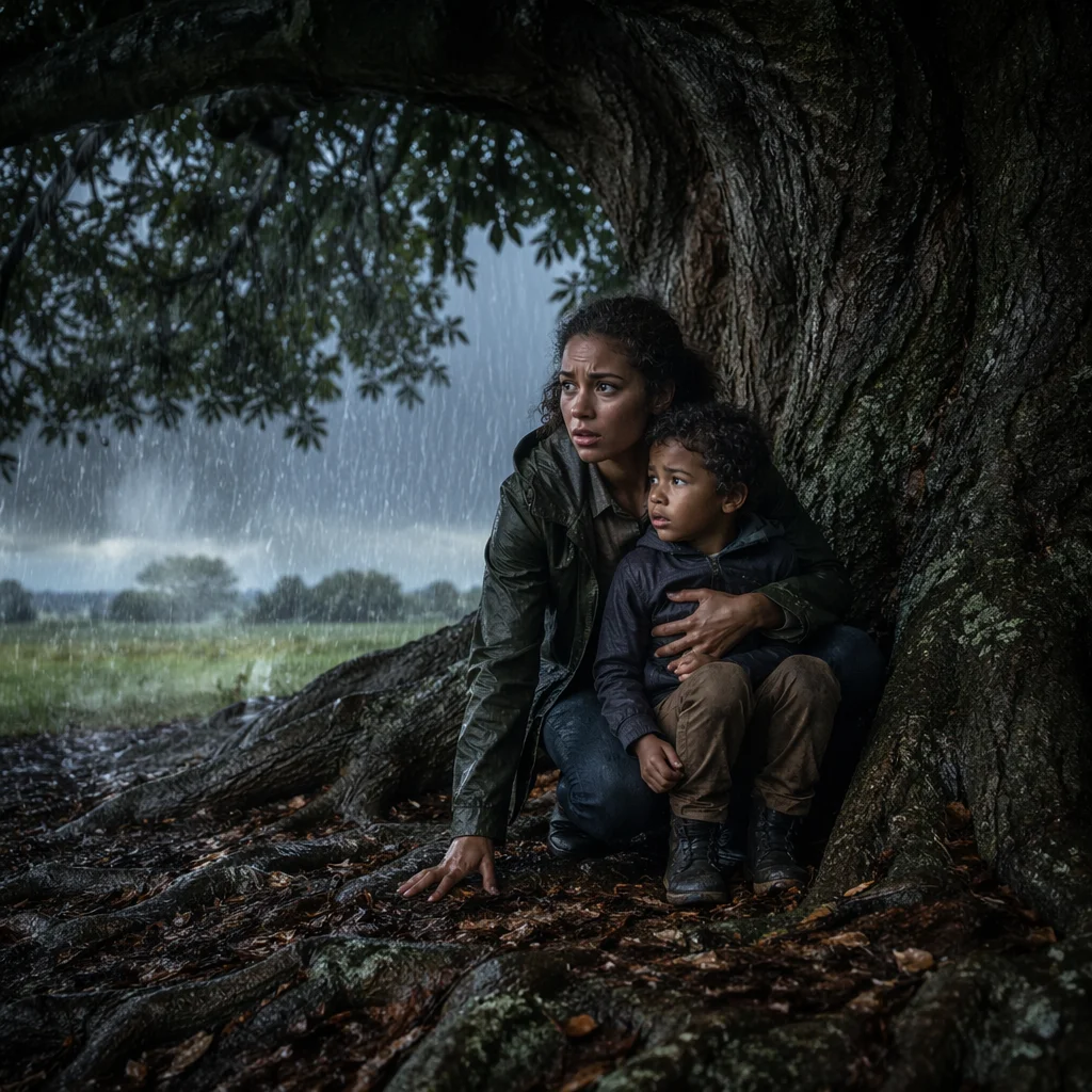 Mother and Child Beneath Oak Tree