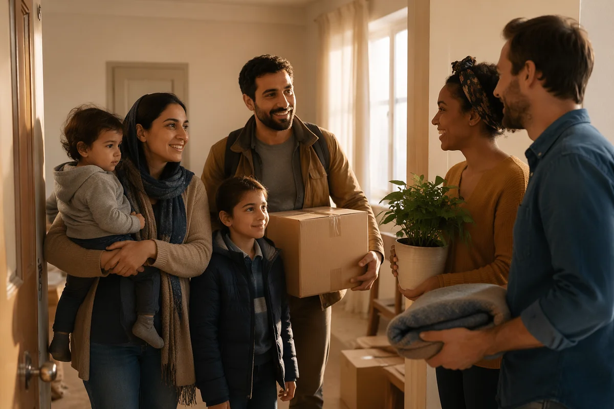 Family Welcomed Into New Apartment
