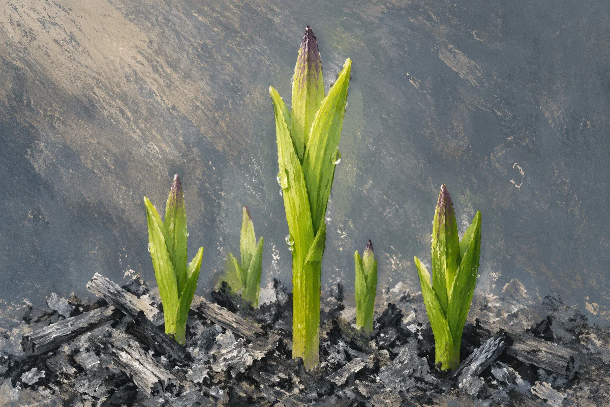 Green Shoots Rising From Ashes