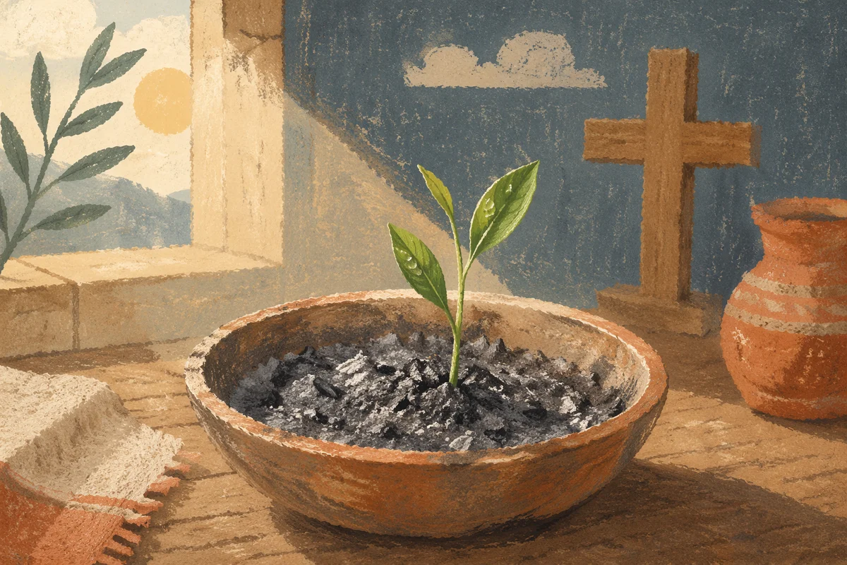 Green Shoot Rising From Ashes