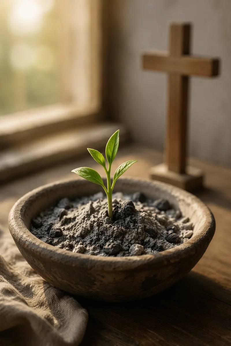 Green Shoot Rising From Ashes