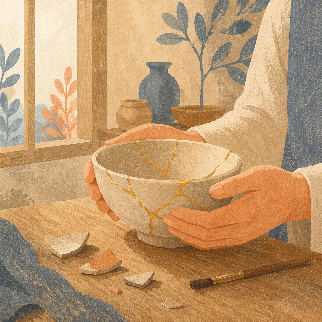 Healing Hands with Kintsugi Restored Bowl