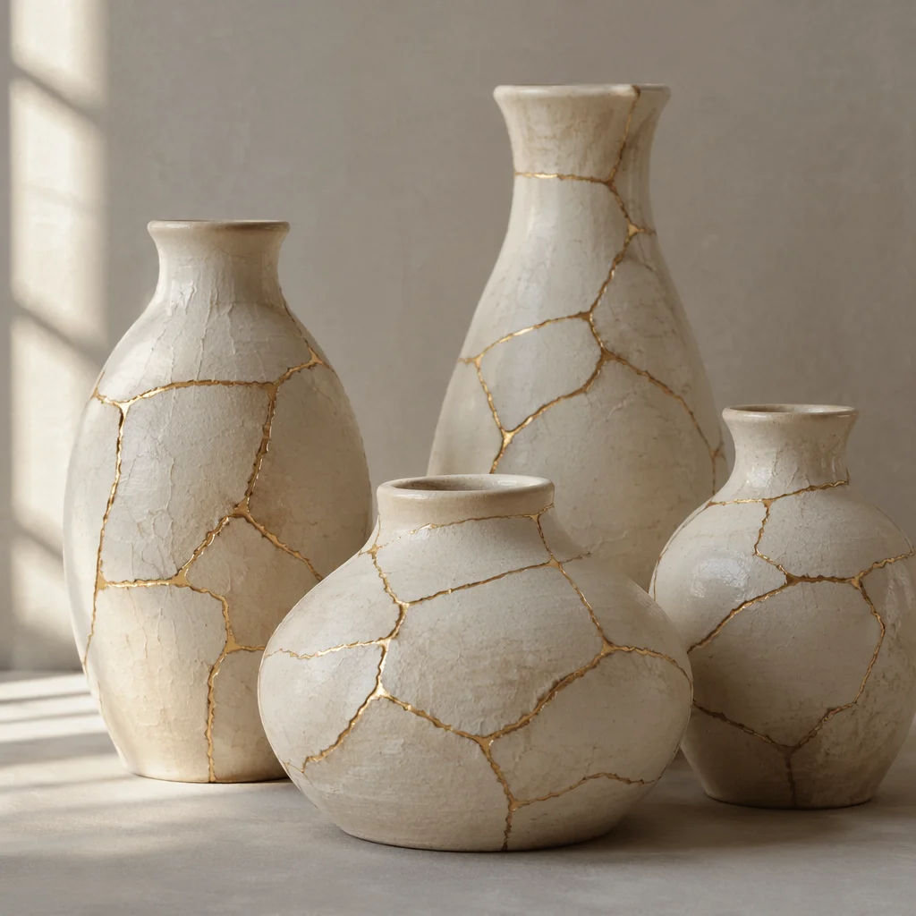 Gold Restored Pottery Symbolizing Emotional Healing