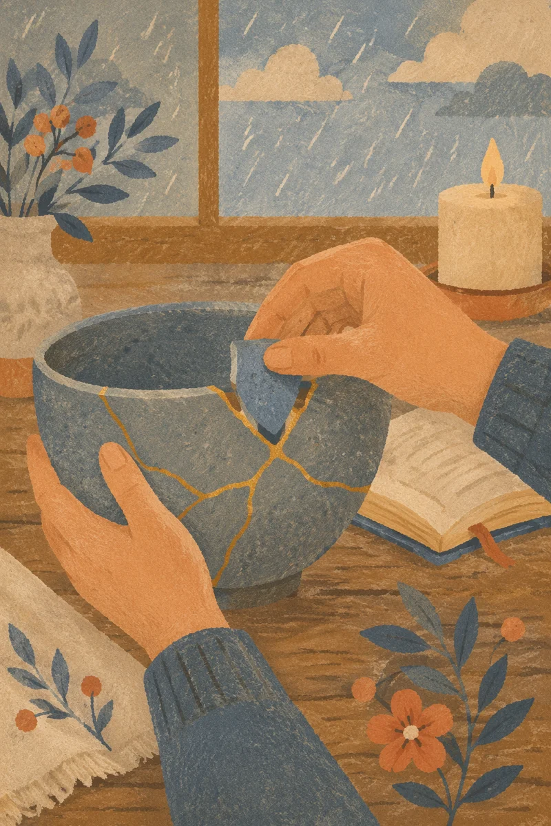 Golden Restoration of Broken Pottery