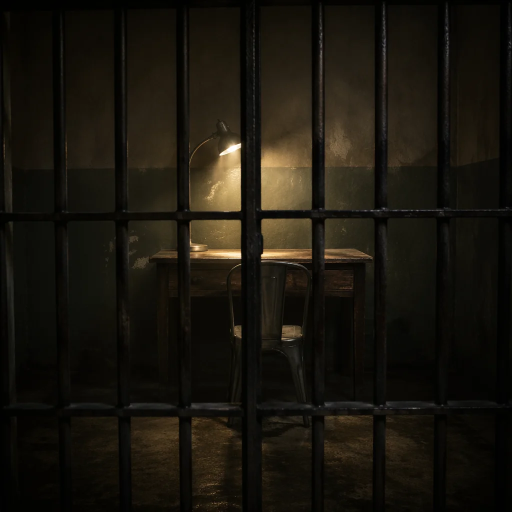 Hopeful Light Beyond Prison Bars