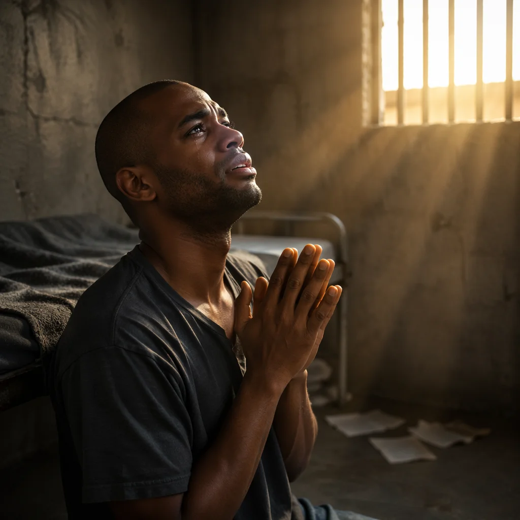 Sunlight Through Prison Bars at Dawn