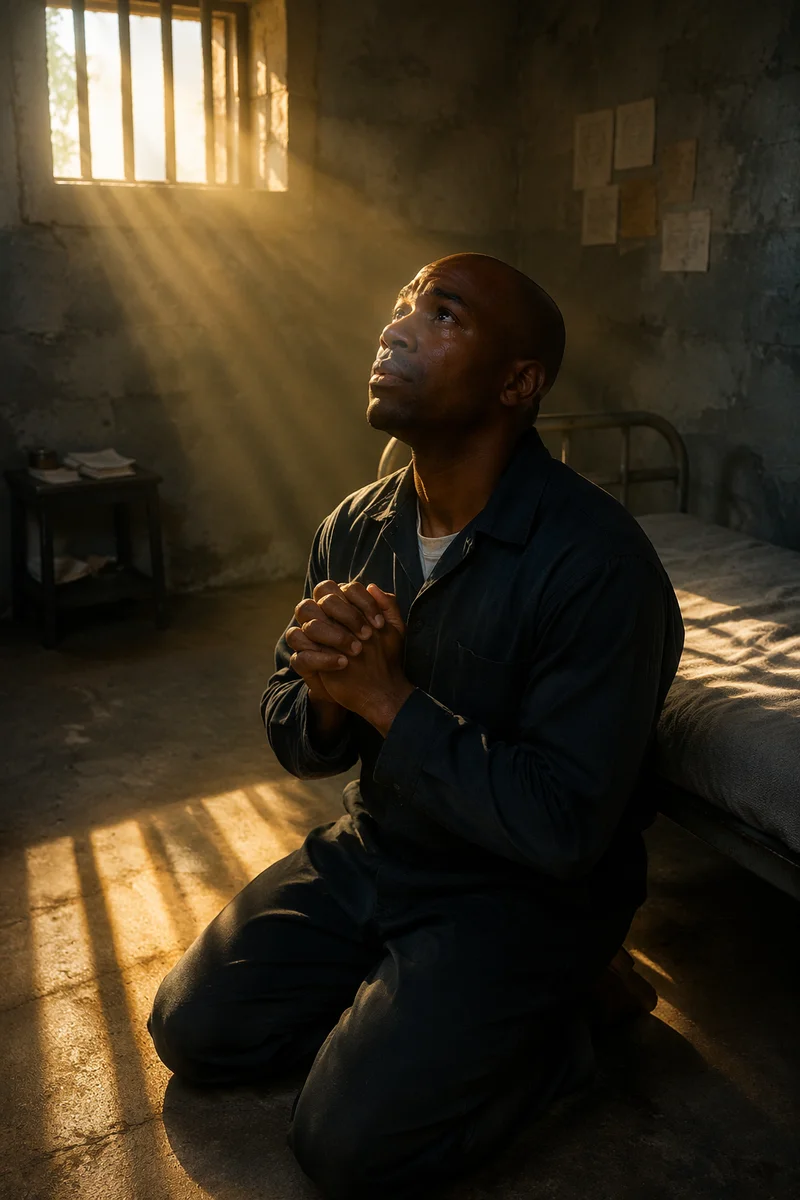 Sunlight Through Prison Bars at Dawn