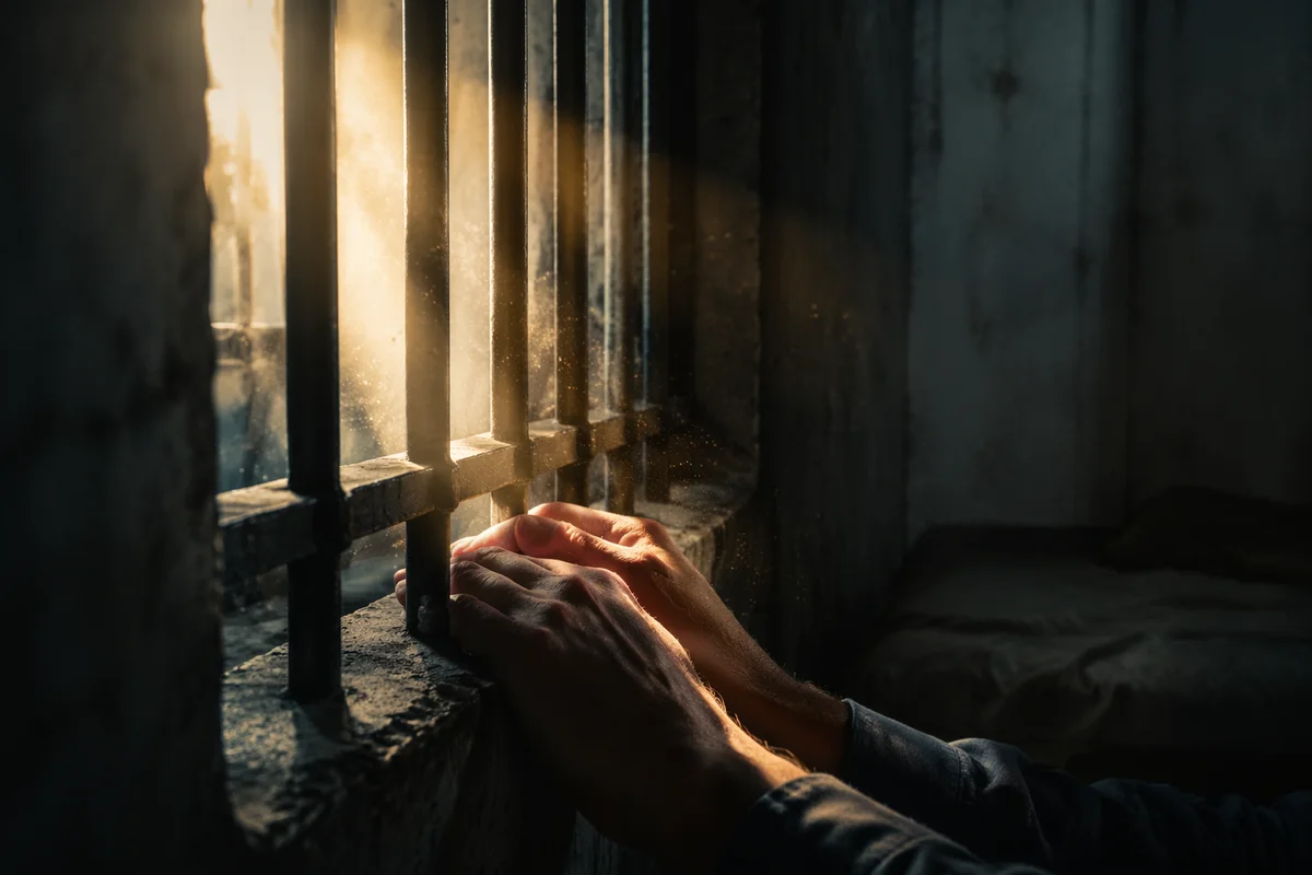 Golden Light Through Prison Bars