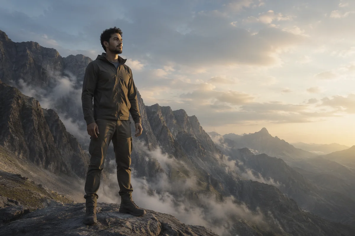Man Standing on Rock at Dawn