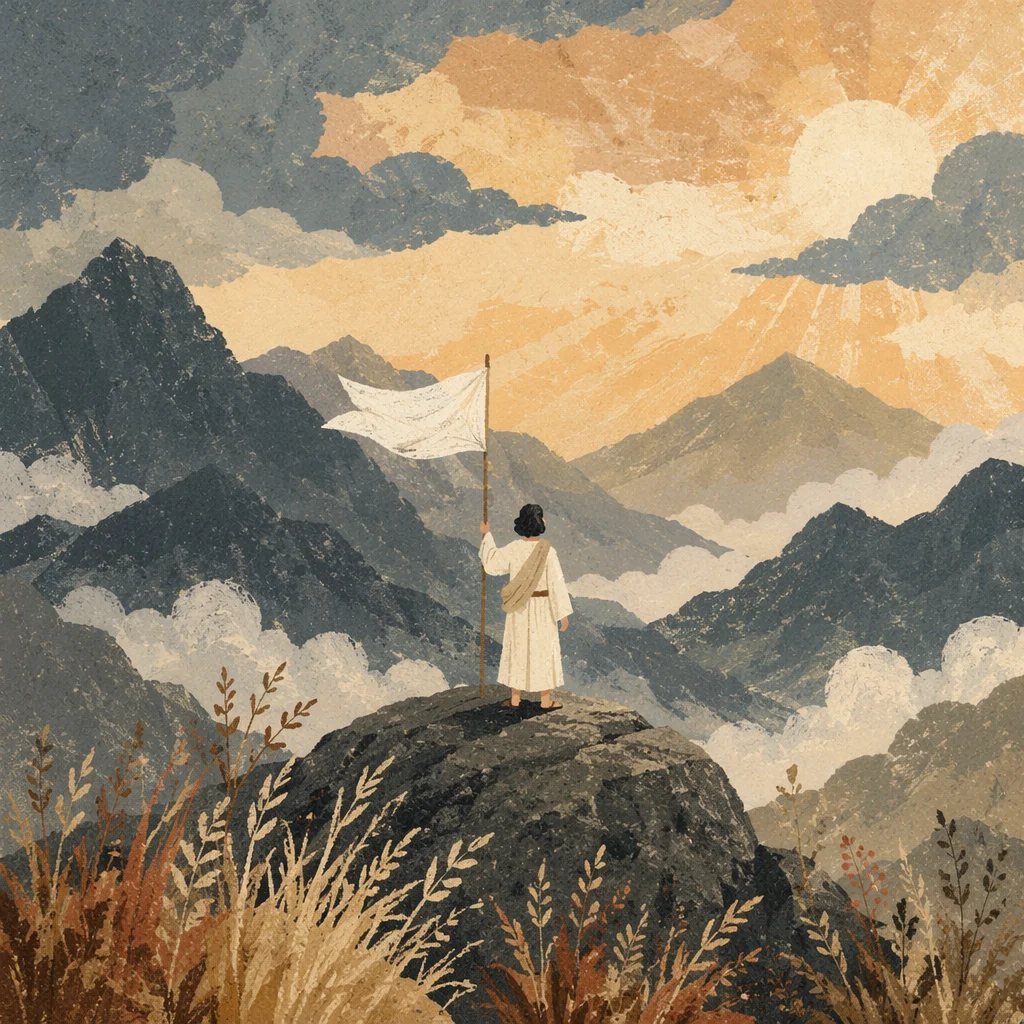 White Flag Surrender at Sunrise Hilltop