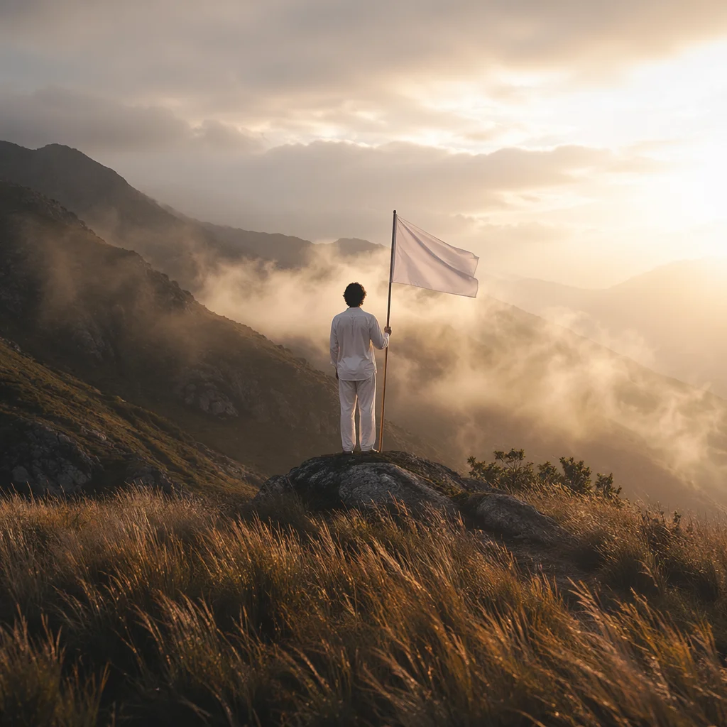White Flag Surrender at Sunrise Hilltop