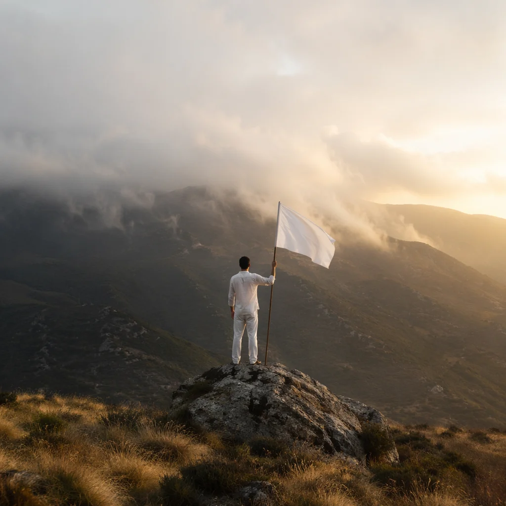 White Flag Surrender at Sunrise Hilltop