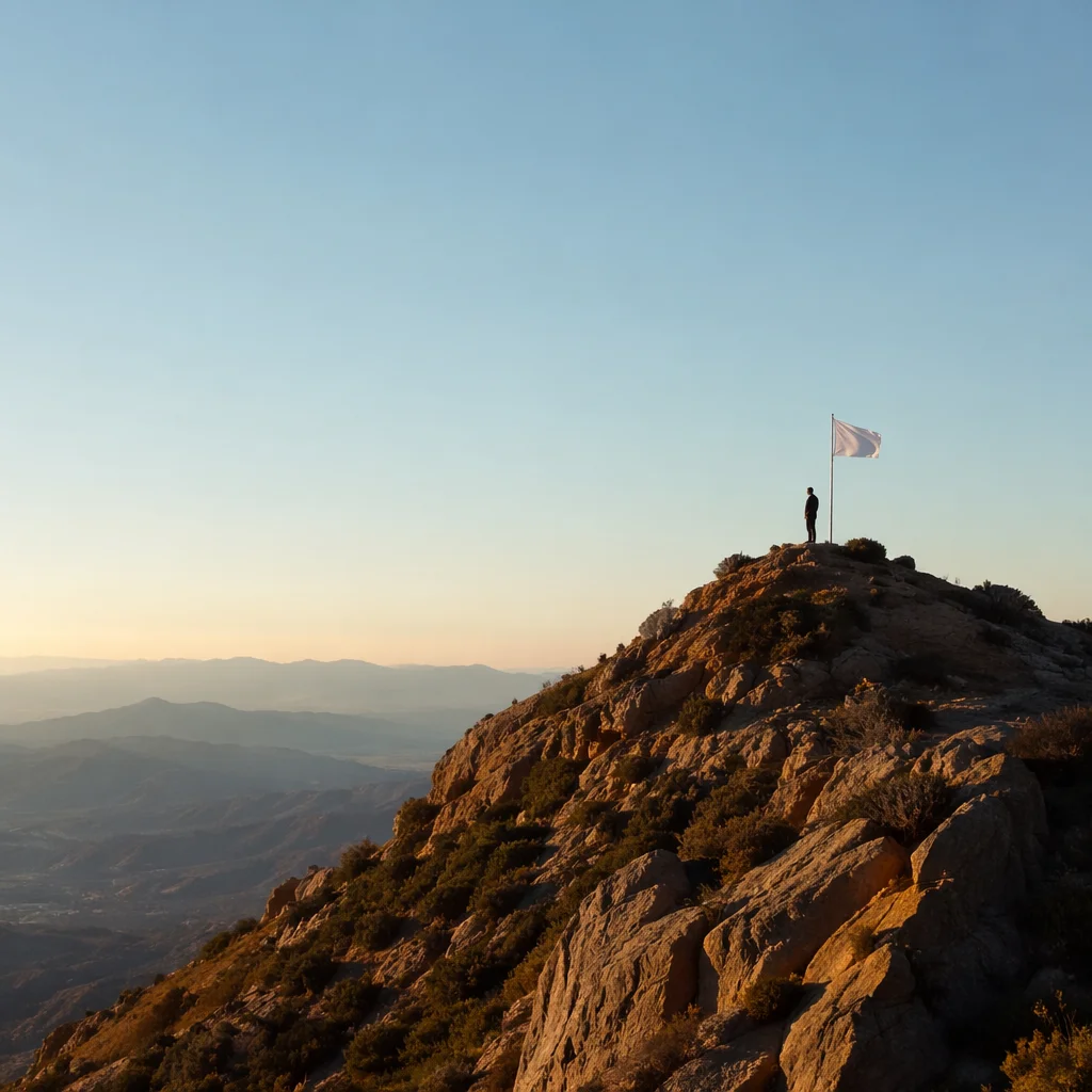 White Flag Surrender at Sunrise Hilltop