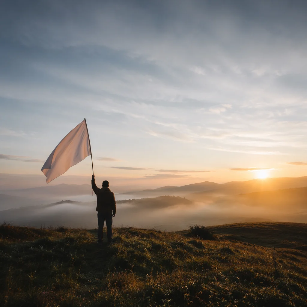 White Flag Surrender at Sunrise Hilltop
