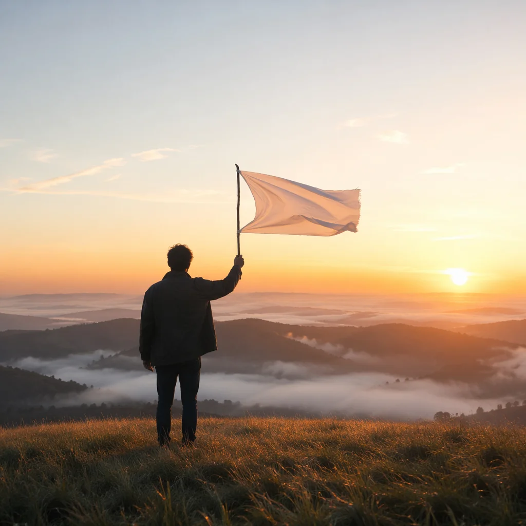 Surrender Flag on Sunrise Hilltop