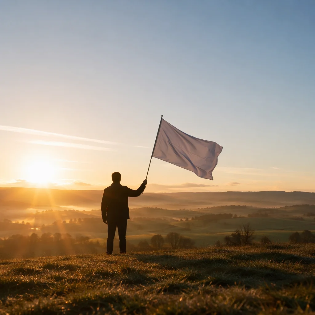 White Flag Surrender at Sunrise Hilltop