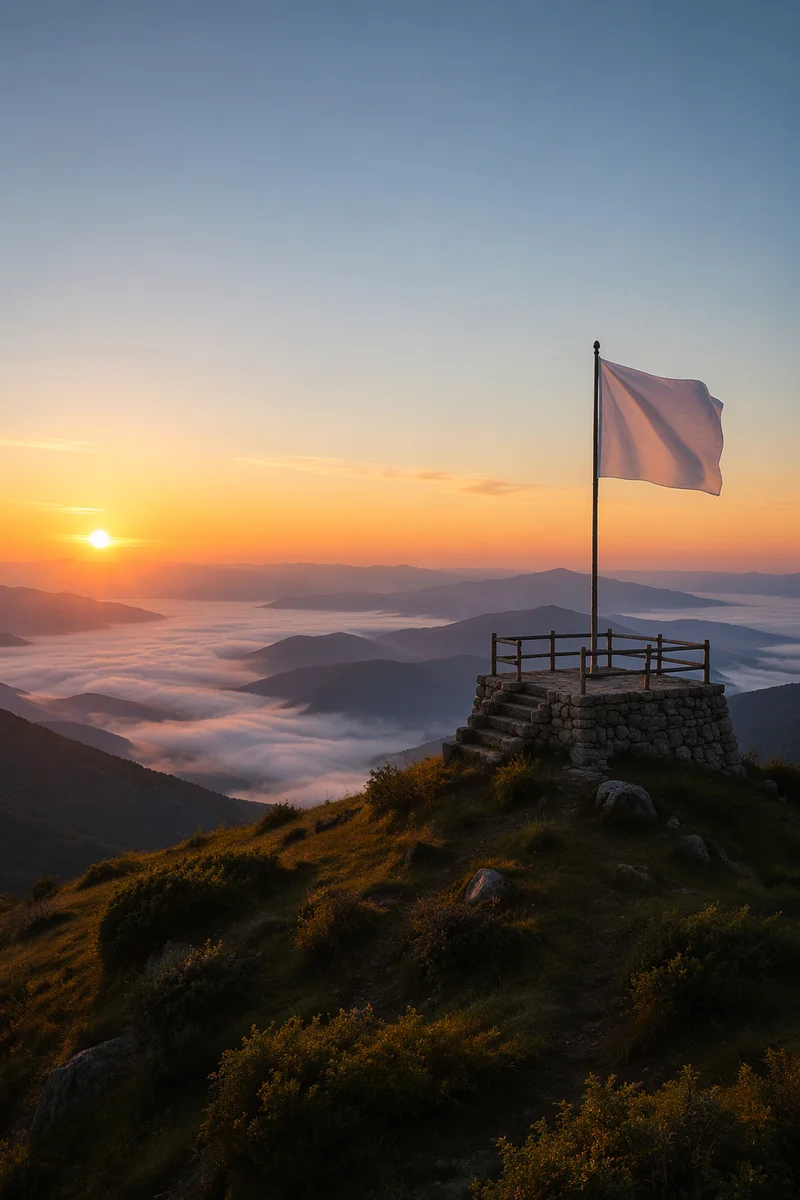 White Flag Surrender at Sunrise Hilltop