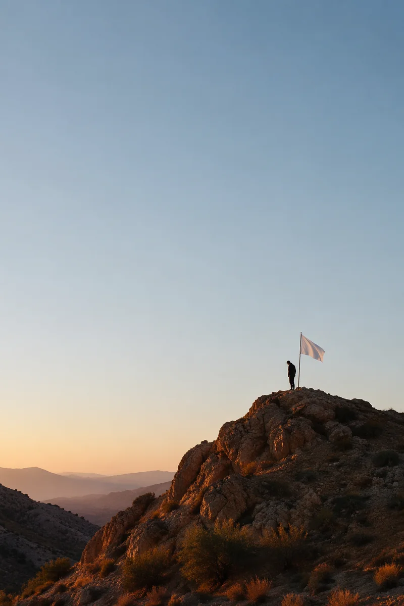 White Flag Surrender at Sunrise Hilltop