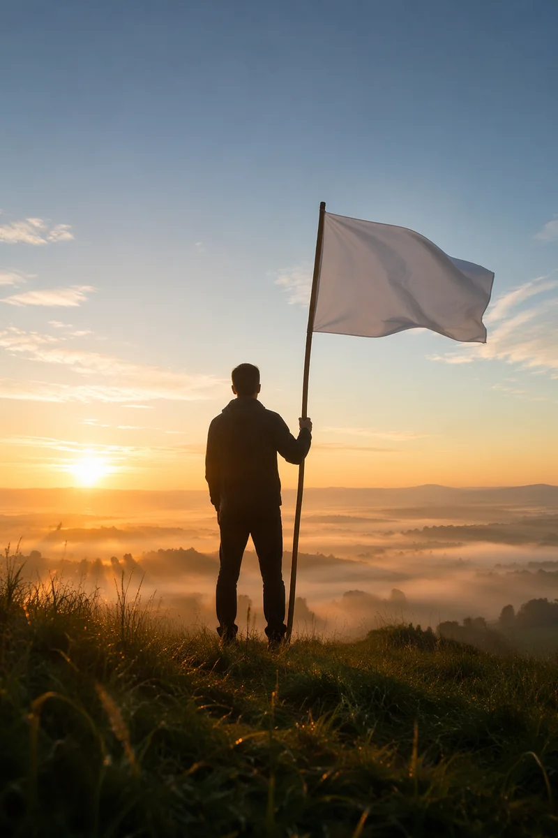 White Flag Surrender at Sunrise Hilltop