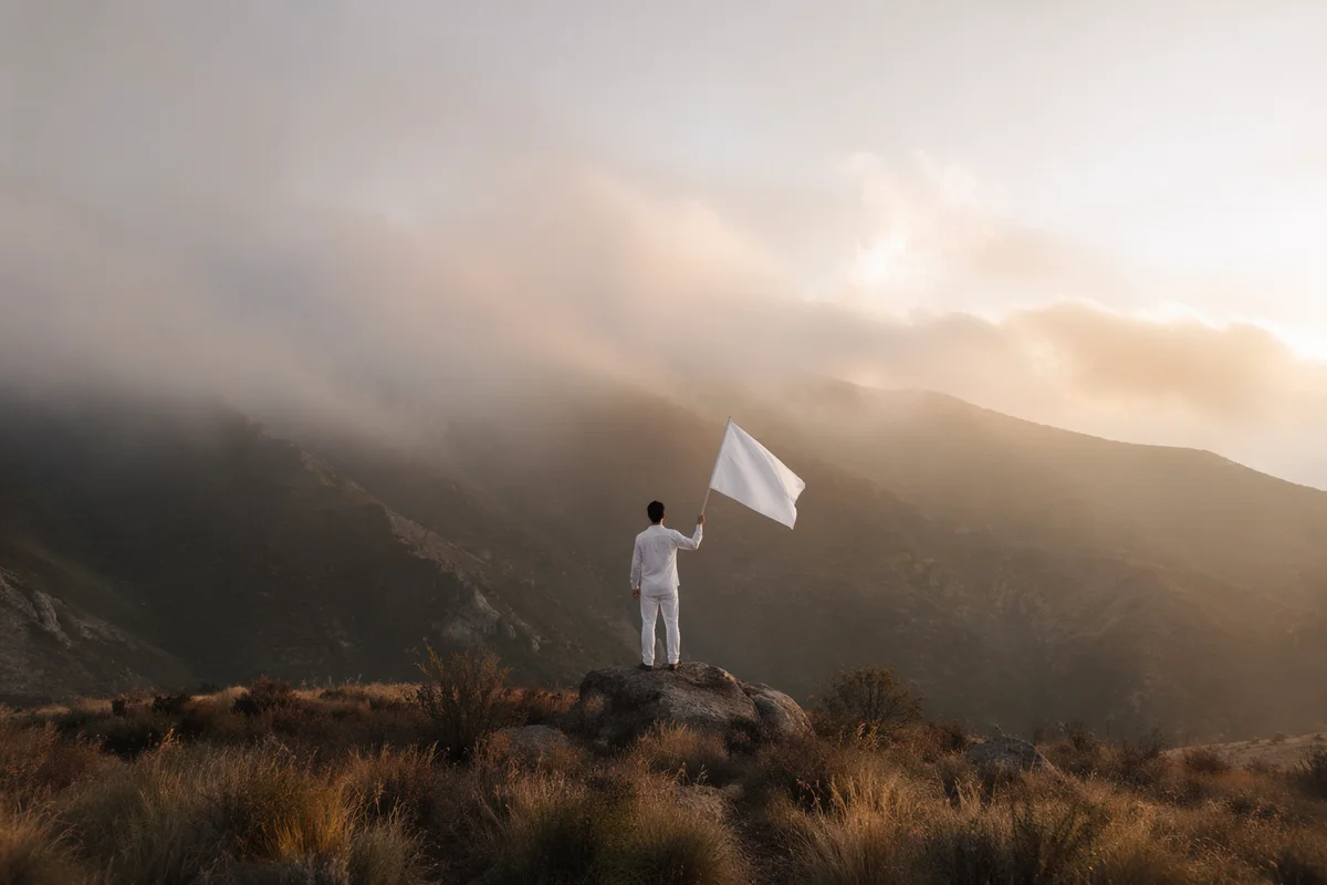 White Flag Surrender at Sunrise Hilltop
