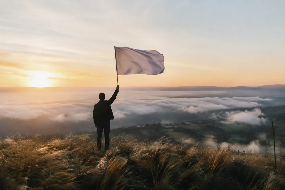 White Flag Surrender at Sunrise Hilltop