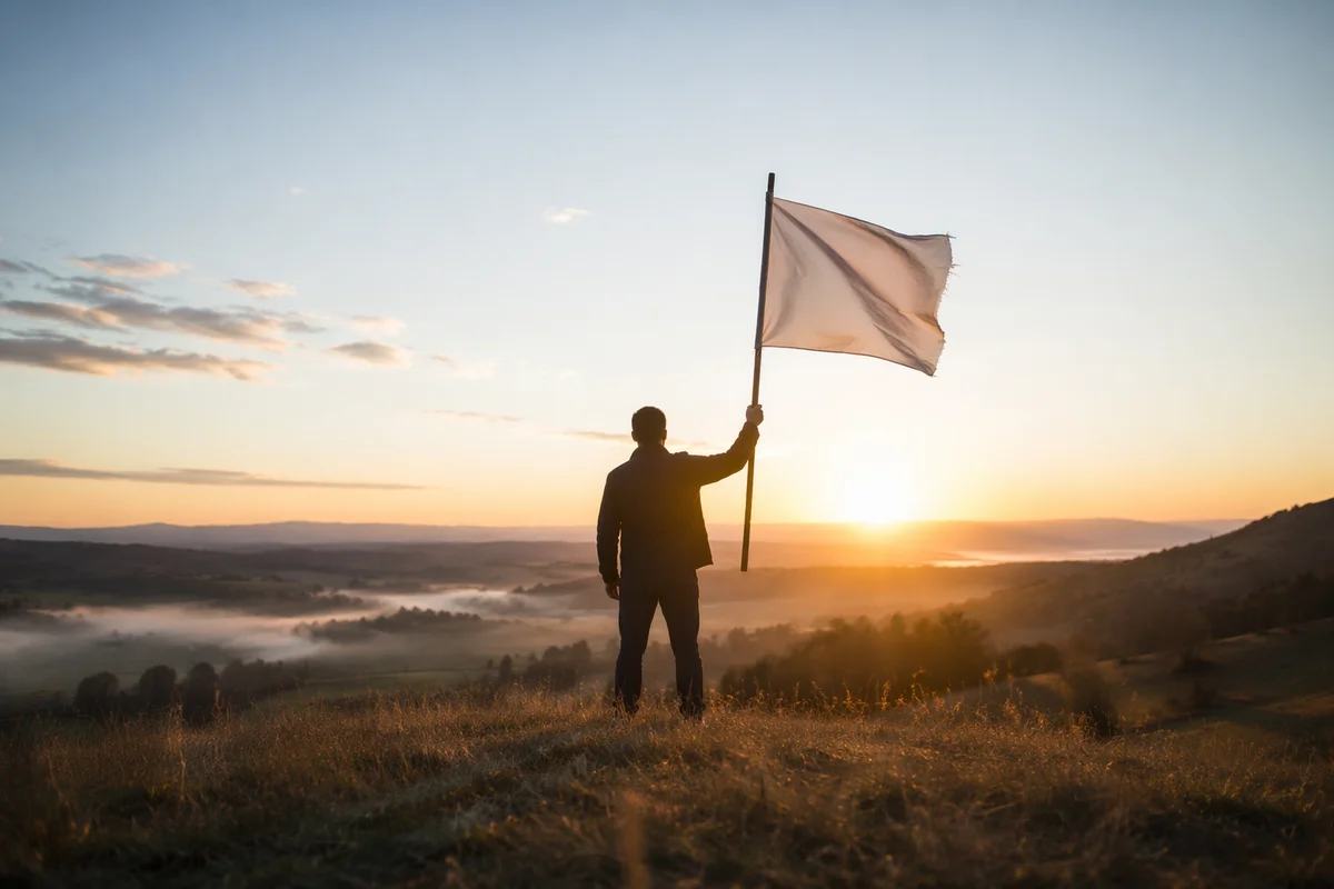 White Flag Surrender at Sunrise Hilltop