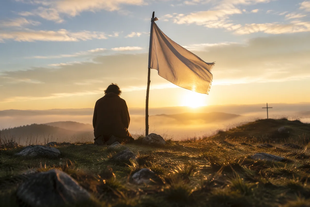 White Flag Surrender at Sunrise Hilltop