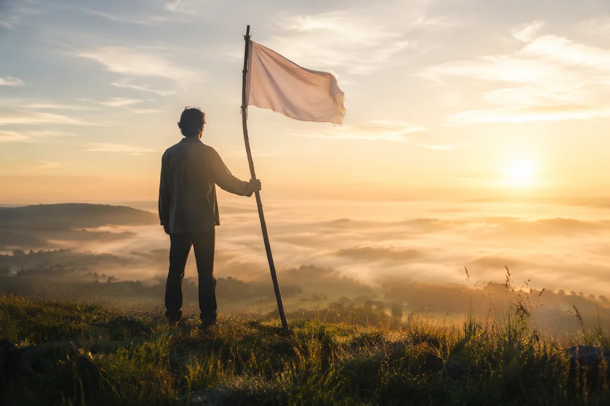 White Flag Surrender at Sunrise Hilltop