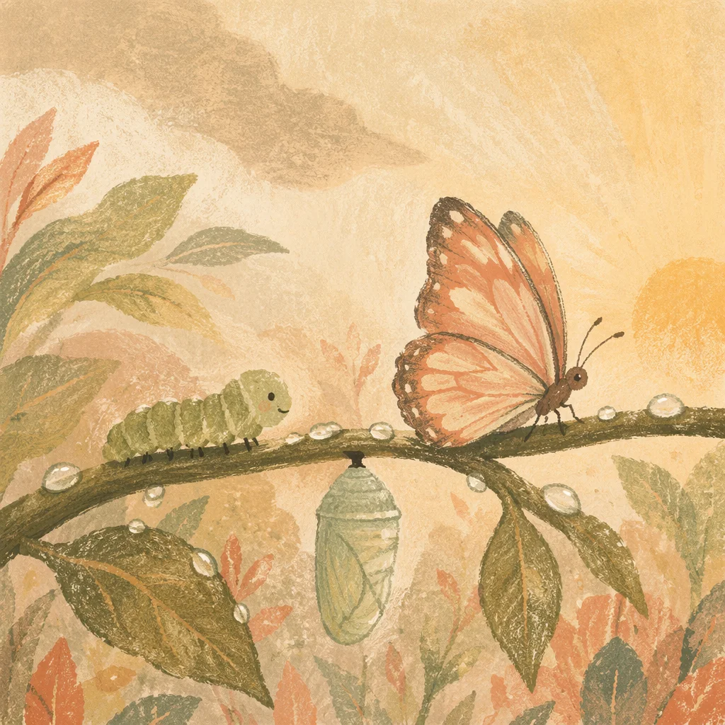 Caterpillar Chrysalis Butterfly Dawn Transformation