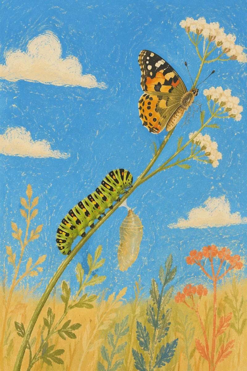 Caterpillar Chrysalis Butterfly Transformation